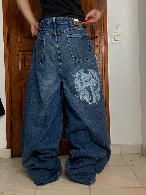 Pantalon baggy jean large Japanese balloon streetwear JNCO y2k vintage hip-hop taille 36US n•173