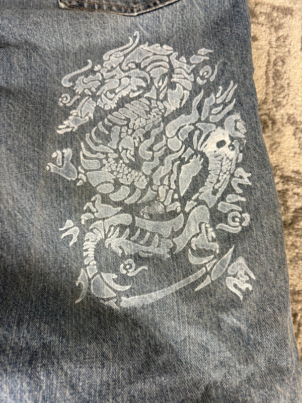 Pantalon baggy jean large Japanese balloon streetwear JNCO y2k vintage hip-hop taille 34US n•175