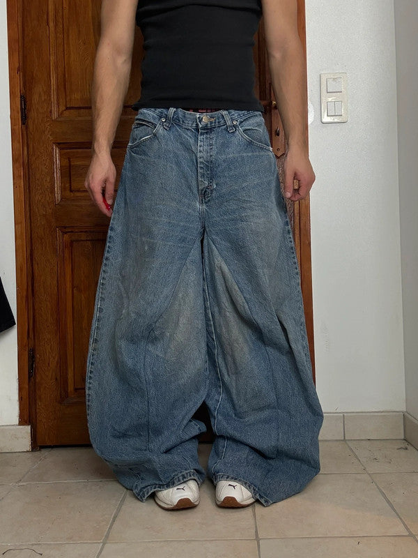 Pantalon baggy jean large Japanese balloon streetwear JNCO y2k vintage hip-hop taille 34US n•175