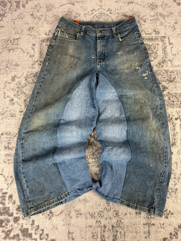 Pantalon baggy jean large Japanese balloon streetwear JNCO y2k vintage hip-hop taille XS n•176