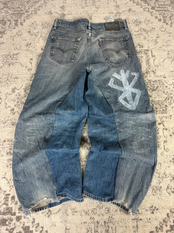 Pantalon baggy jean large Japanese balloon streetwear JNCO y2k vintage hip-hop taille 34US n•178