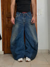Pantalon baggy jean large Japanese balloon streetwear JNCO y2k vintage hip-hop taille 33US n•179