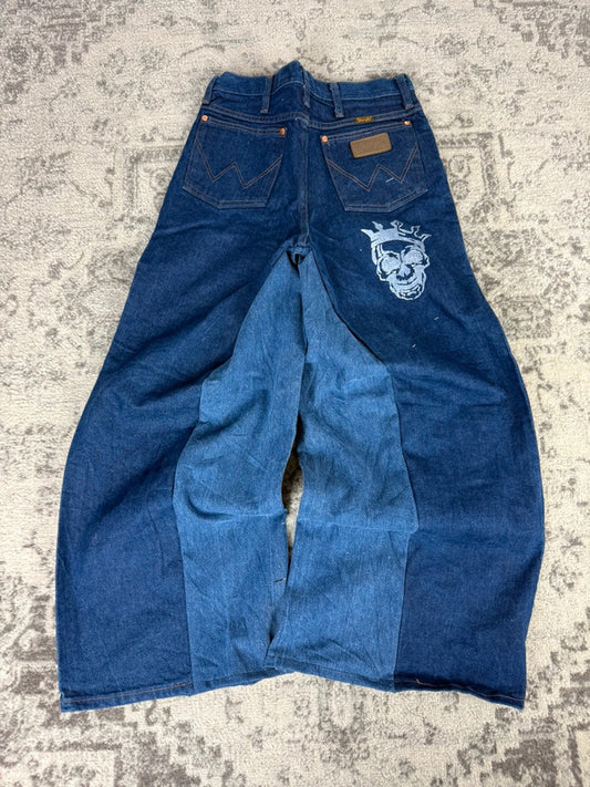 Pantalon baggy jean large Japanese balloon streetwear JNCO y2k vintage hip-hop taille XS n•181