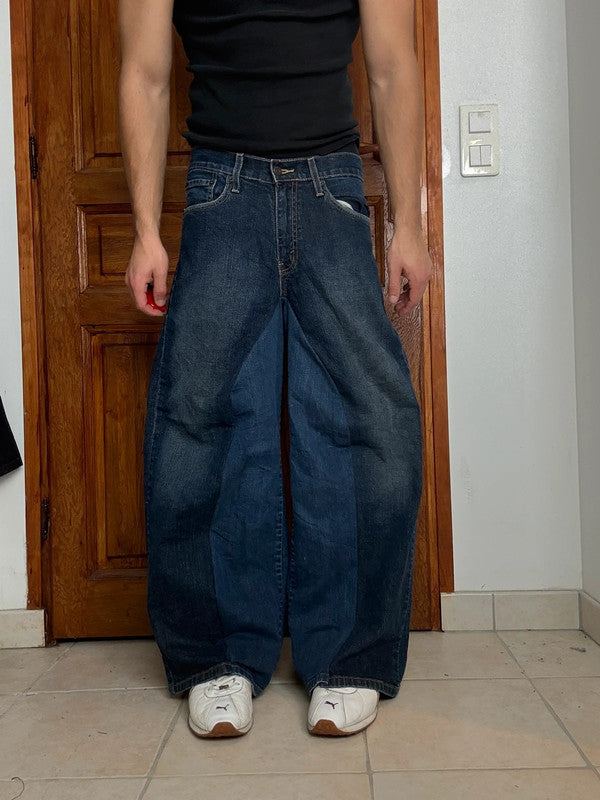 Pantalon baggy jean large Japanese balloon streetwear JNCO y2k vintage hip-hop taille 30US n•182