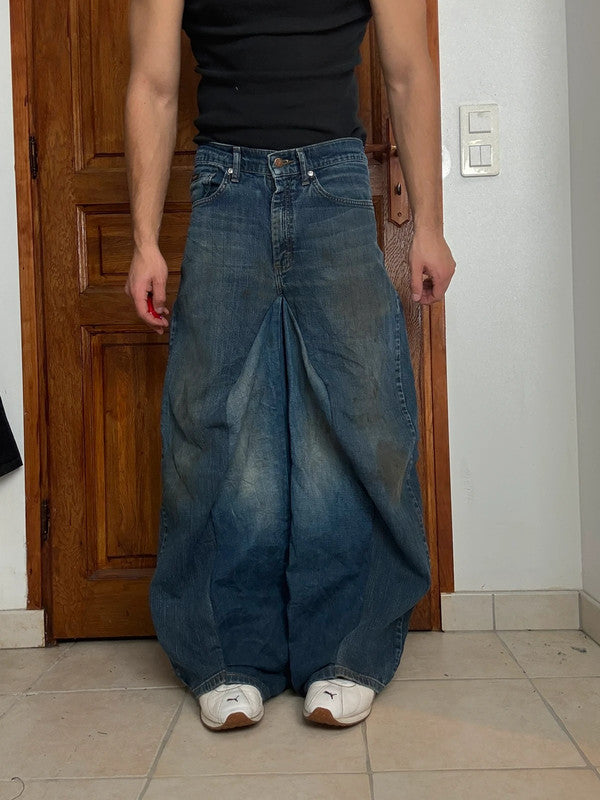 Pantalon baggy jean large Japanese balloon streetwear JNCO y2k vintage hip-hop taille 32US n•180