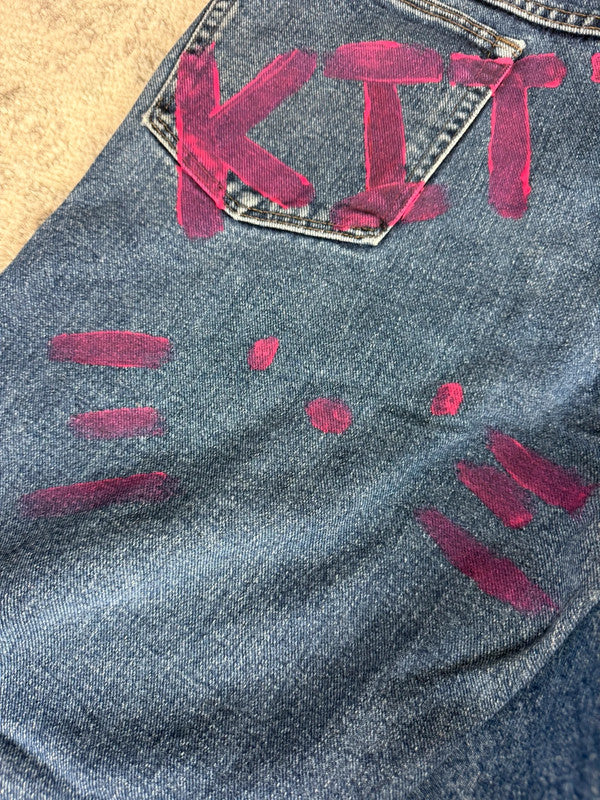 Pantalon baggy jean large Japanese balloon streetwear JNCO y2k vintage hip-hop taille M n•187