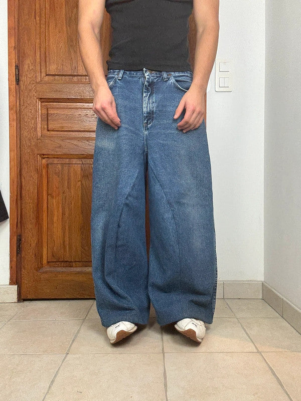Pantalon baggy jean large Japanese balloon streetwear JNCO y2k vintage hip-hop taille M n•187