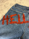 Pantalon baggy jean large Japanese balloon streetwear JNCO y2k vintage hip-hop taille 30US n•188