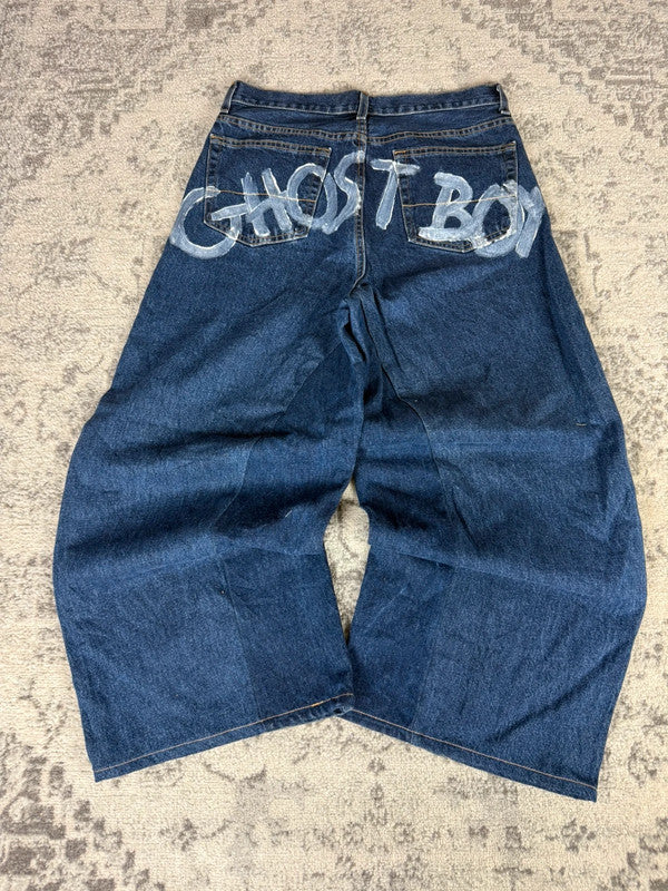 Pantalon baggy jean large Japanese balloon streetwear JNCO y2k vintage hip-hop taille 32US n•180