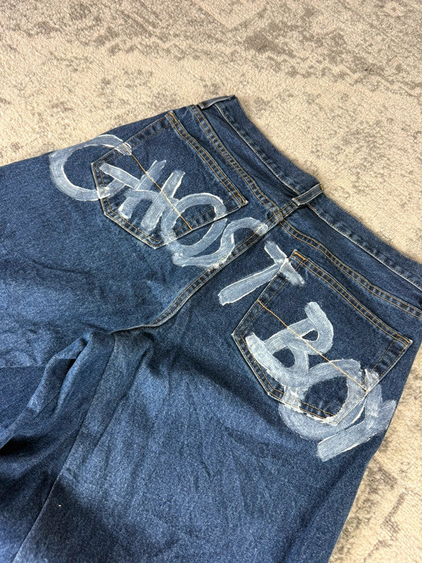 Pantalon baggy jean large Japanese balloon streetwear JNCO y2k vintage hip-hop taille 32US n•180