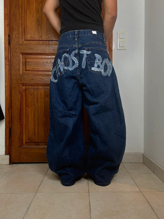 Pantalon baggy jean large Japanese balloon streetwear JNCO y2k vintage hip-hop taille 32US n•180