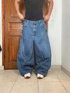 Pantalon baggy jean large Japanese balloon streetwear JNCO y2k vintage hip-hop taille L n•190