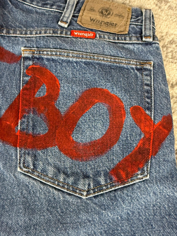 Pantalon baggy jean large Japanese balloon streetwear JNCO y2k vintage hip-hop taille L n•190
