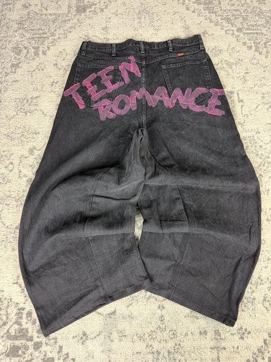 Pantalon baggy jean large Japanese balloon streetwear JNCO y2k vintage hip-hop taille 38US n•193