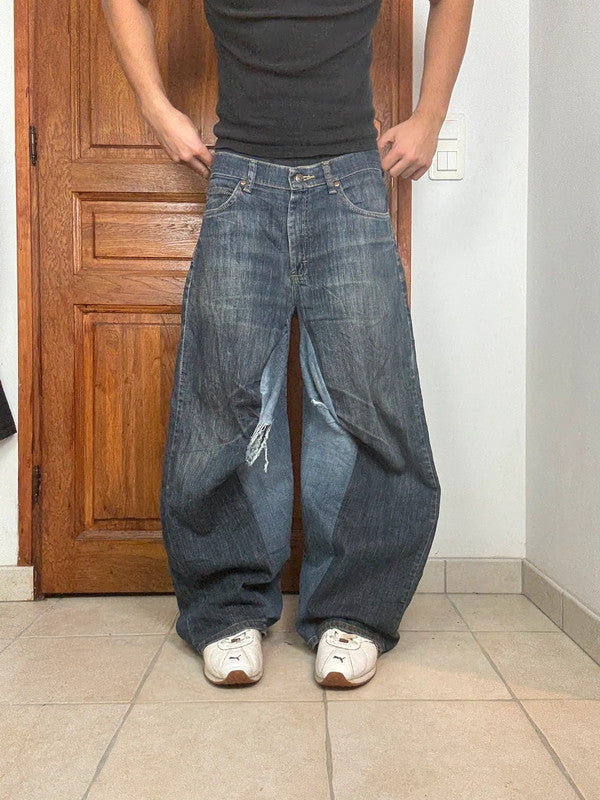 Pantalon baggy jean large Japanese balloon streetwear JNCO y2k vintage hip-hop taille 33US n•194