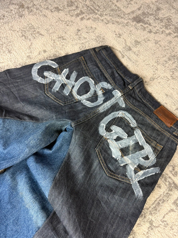 Pantalon baggy jean large Japanese balloon streetwear JNCO y2k vintage hip-hop taille 32US n•195