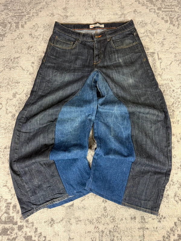 Pantalon baggy jean large Japanese balloon streetwear JNCO y2k vintage hip-hop taille 32US n•195