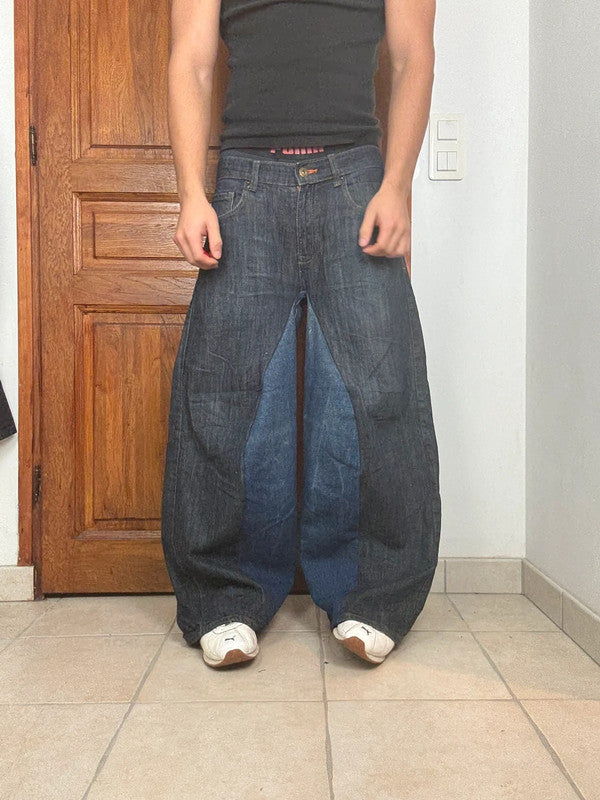 Pantalon baggy jean large Japanese balloon streetwear JNCO y2k vintage hip-hop taille 32US n•195