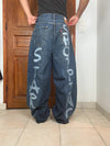 Pantalon baggy jean large Japanese balloon streetwear JNCO y2k vintage hip-hop taille 34US n•197
