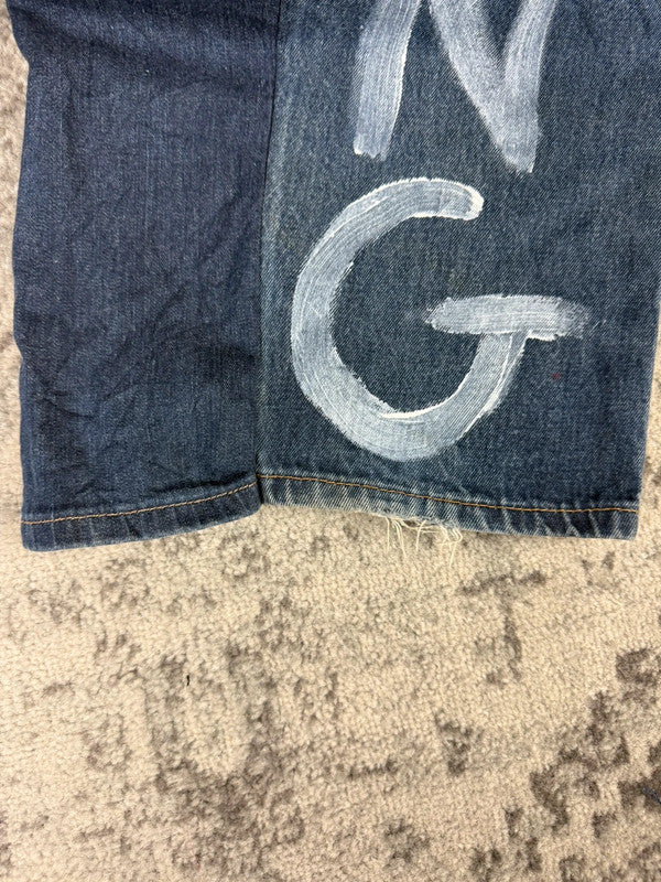 Pantalon baggy jean large Japanese balloon streetwear JNCO y2k vintage hip-hop taille 34US n•197
