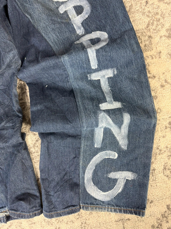 Pantalon baggy jean large Japanese balloon streetwear JNCO y2k vintage hip-hop taille 34US n•197