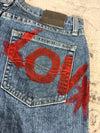 Pantalon baggy jean large Japanese balloon streetwear JNCO y2k vintage hip-hop taille 31US n•198
