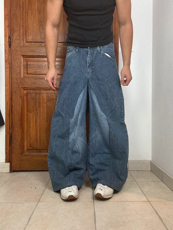 Pantalon baggy jean large Japanese balloon streetwear JNCO y2k vintage hip-hop taille 31US n•198