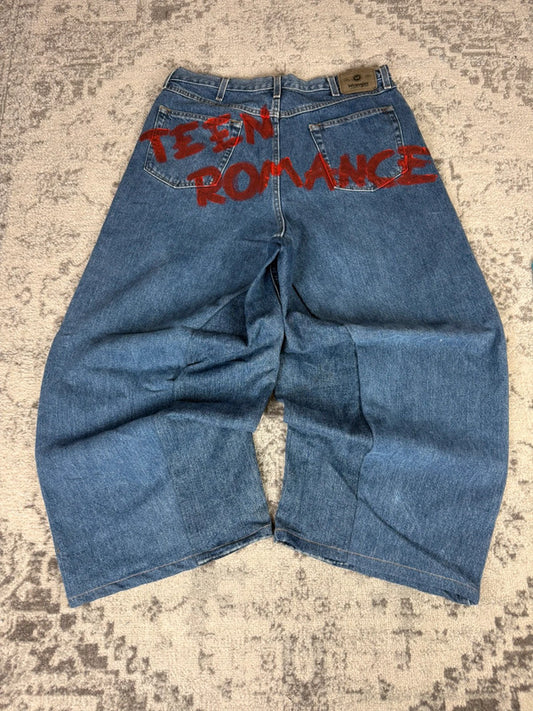 Pantalon baggy jean large Japanese balloon streetwear JNCO y2k vintage hip-hop taille 36US n•199