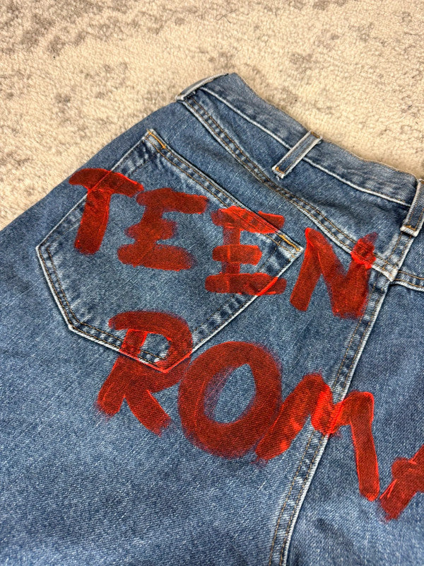 Pantalon baggy jean large Japanese balloon streetwear JNCO y2k vintage hip-hop taille 36US n•199