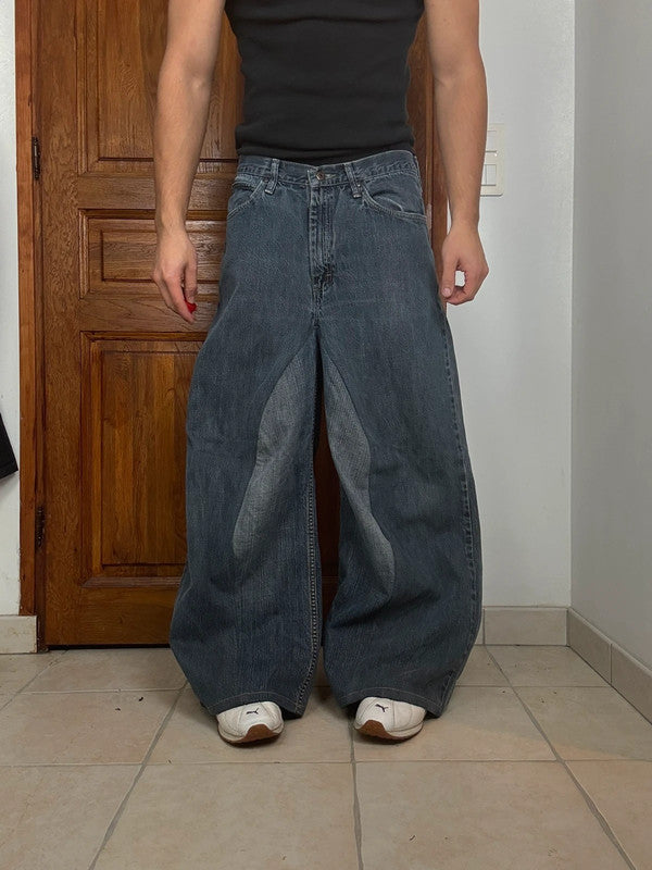 Pantalon baggy jean large Japanese balloon streetwear JNCO y2k vintage hip-hop taille 34US n•200