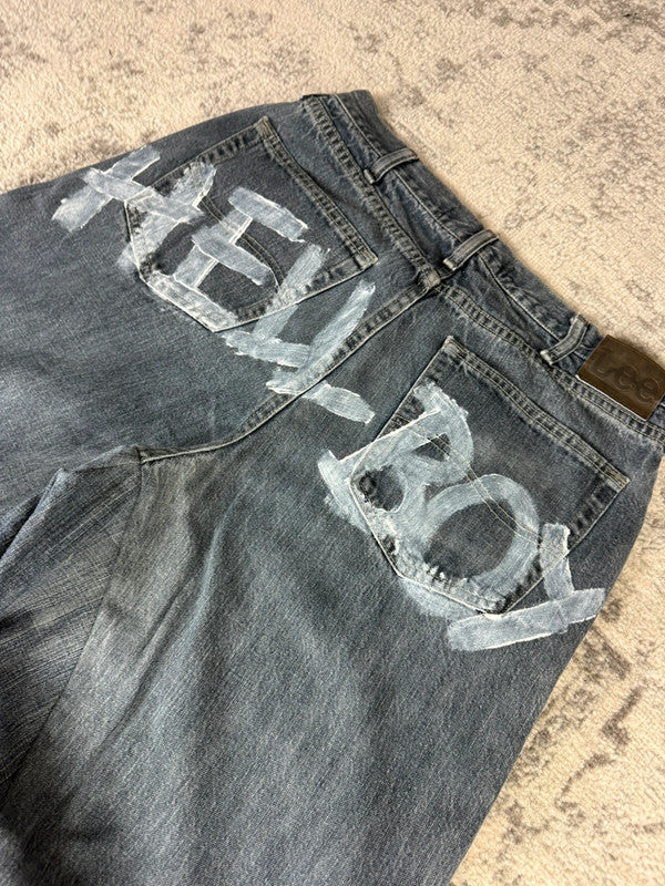 Pantalon baggy jean large Japanese balloon streetwear JNCO y2k vintage hip-hop taille 34US n•200