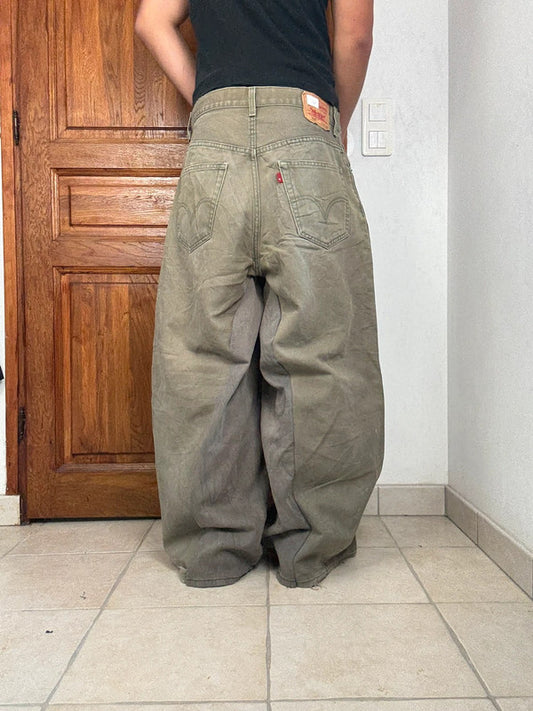 Pantalon baggy jean large Japanese balloon streetwear JNCO y2k vintage hip-hop taille 33US n•205