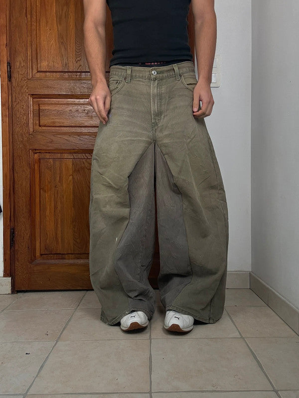 Pantalon baggy jean large Japanese balloon streetwear JNCO y2k vintage hip-hop taille 33US n•205