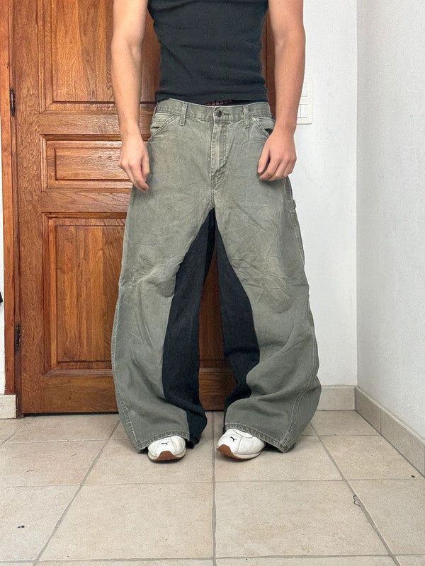 Pantalon baggy jean large Japanese balloon streetwear JNCO y2k vintage hip-hop taille L n•210