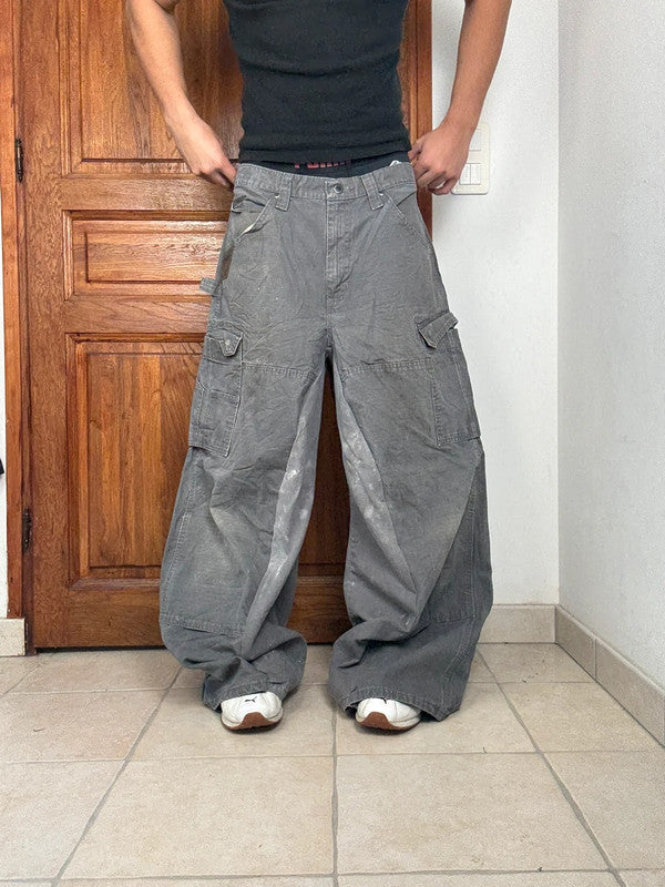 Pantalon baggy double knee large balloon streetwear JNCO y2k vintage hip-hop taille 34US n•214