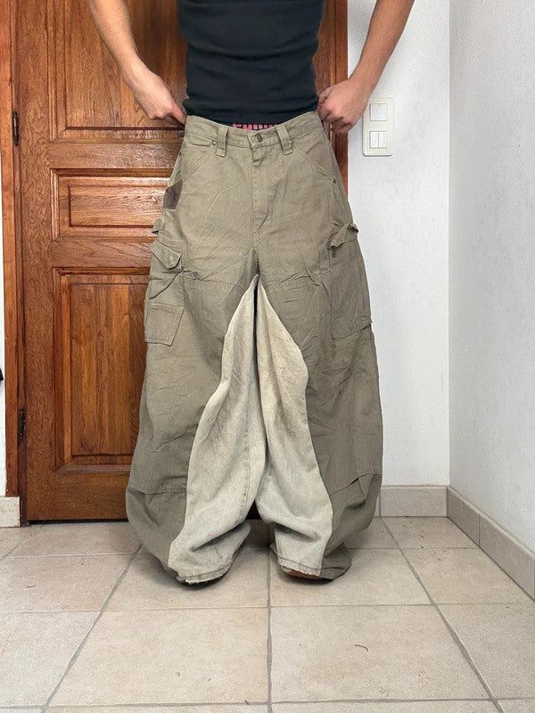 Pantalon baggy double knee large balloon streetwear JNCO y2k vintage hip-hop taille 34US n•218