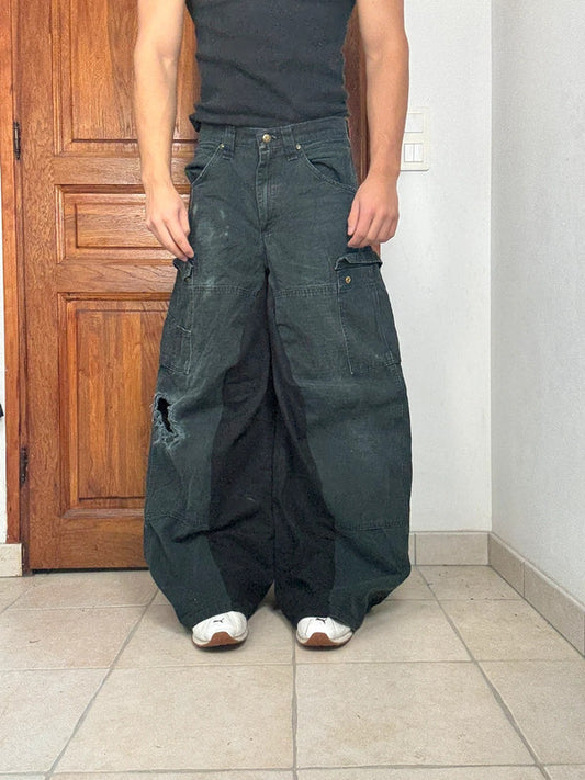 Pantalon baggy double knee large balloon streetwear JNCO y2k vintage hip-hop taille 30US n•226