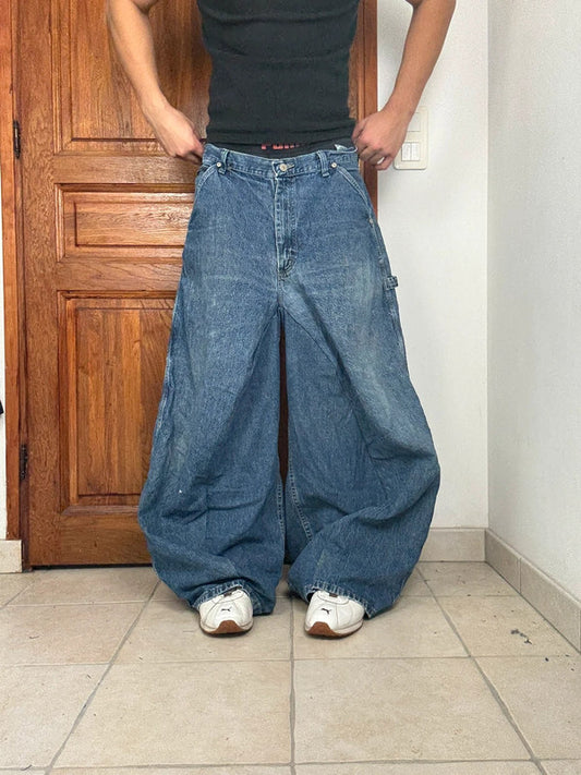 Pantalon baggy jean large Japanese balloon streetwear JNCO y2k vintage hip-hop taille 34US n•233