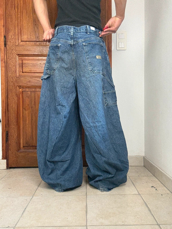 Pantalon baggy jean large Japanese balloon streetwear JNCO y2k vintage hip-hop taille 34US n•233