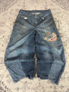 Pantalon baggy jean large Japanese balloon streetwear JNCO y2k vintage hip-hop taille 34US n•244