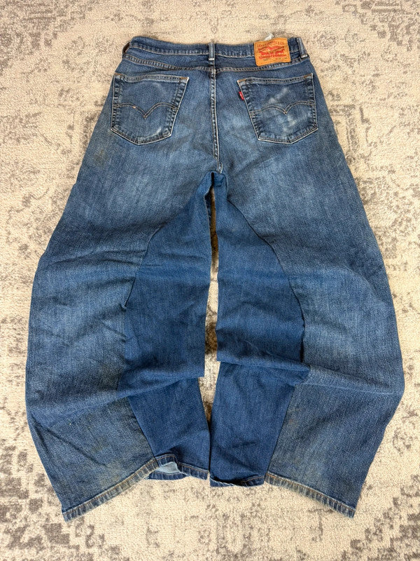 Pantalon baggy jean large Japanese balloon streetwear JNCO y2k vintage hip-hop taille 32US n•245