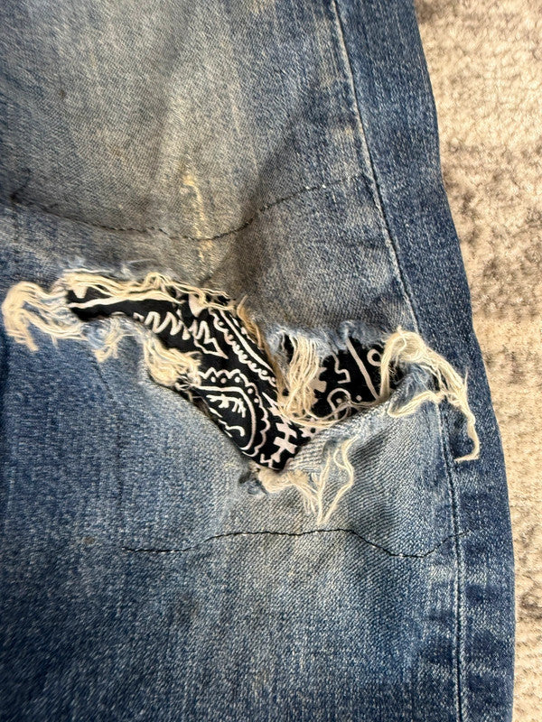 Pantalon baggy jean large Japanese balloon streetwear JNCO y2k vintage hip-hop taille 32US n•245