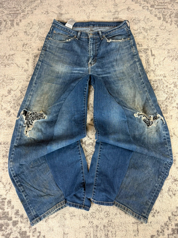 Pantalon baggy jean large Japanese balloon streetwear JNCO y2k vintage hip-hop taille 32US n•245