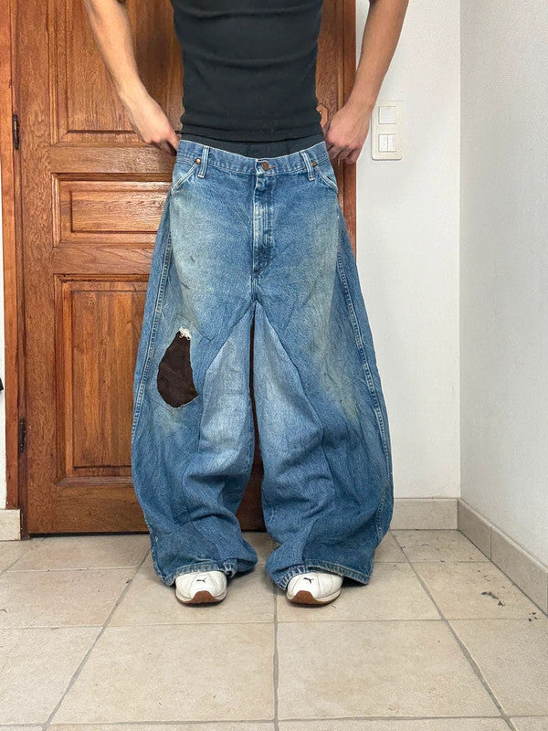 Pantalon baggy jean large Japanese balloon streetwear JNCO y2k vintage hip-hop taille XL n•250