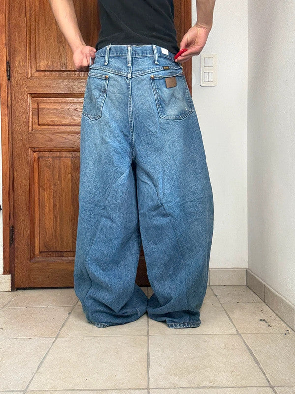 Pantalon baggy jean large Japanese balloon streetwear JNCO y2k vintage hip-hop taille XL n•250