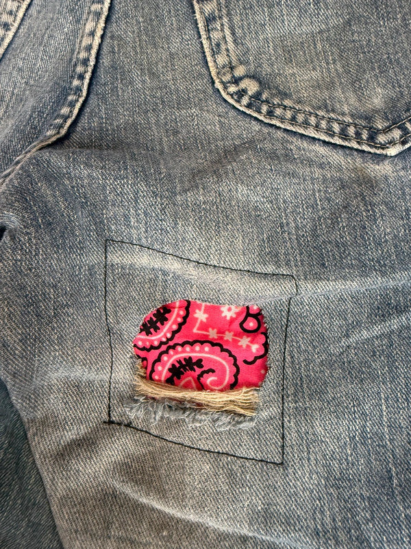 Pantalon baggy jean large Japanese balloon streetwear JNCO y2k vintage hip-hop taille 31US n•253