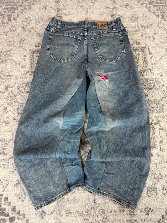 Pantalon baggy jean large Japanese balloon streetwear JNCO y2k vintage hip-hop taille 31US n•253