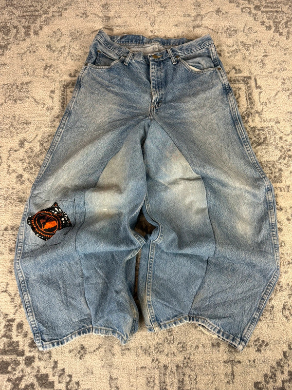 Pantalon baggy jean large Japanese balloon streetwear JNCO y2k vintage hip-hop taille 32US n•254