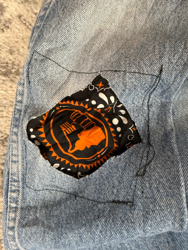 Pantalon baggy jean large Japanese balloon streetwear JNCO y2k vintage hip-hop taille 32US n•254