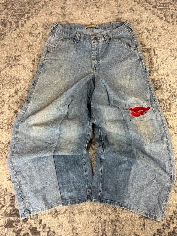 Pantalon baggy jean large Japanese balloon streetwear JNCO y2k vintage hip-hop taille 34US n•255